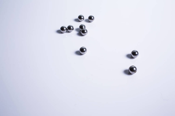 Metal sphere or steel balls isolated on white background - Foto, Imagem