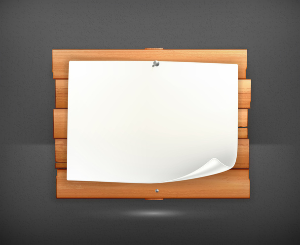Announcement on wooden board, 10eps - Vector, Image