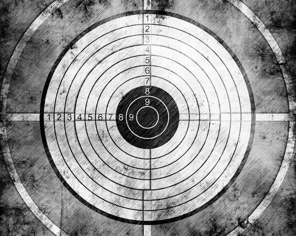 Grunge target on old scratched background - Zdjęcie, obraz