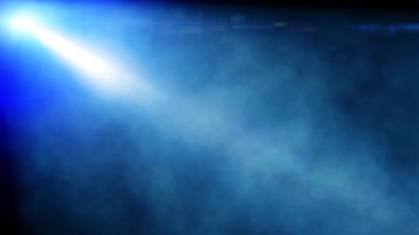 Abstract blauw plek licht met rook - Video