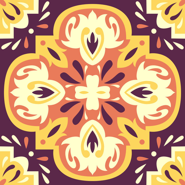 Oriental traditional ornament, Mediterranean seamless pattern, tile design, vector illustration. - Vektör, Görsel
