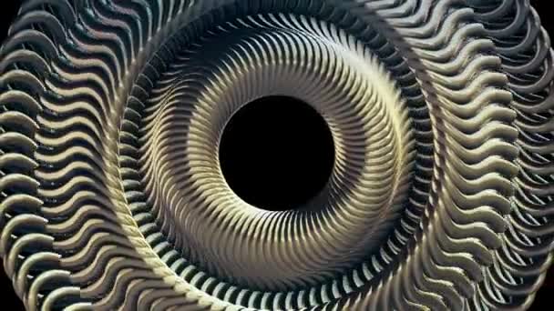 flüssige Bewegung rotierenden Bronze-Metall-Kette Augenringe nahtlose Schleifenanimation 3D-Motion-Grafiken Hintergrund neue Qualität Industrial Techno Bau futuristisch cool schön fröhlich Videoaufnahmen - Filmmaterial, Video