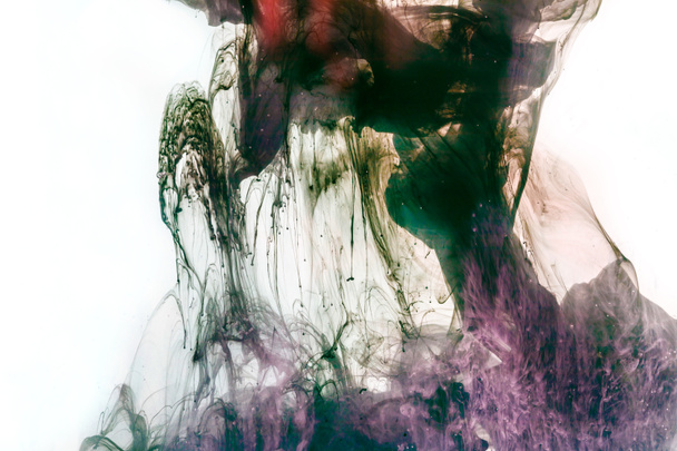 紫とダーク グリーンの水彩ペイント マジック テクスチャー    - 写真・画像