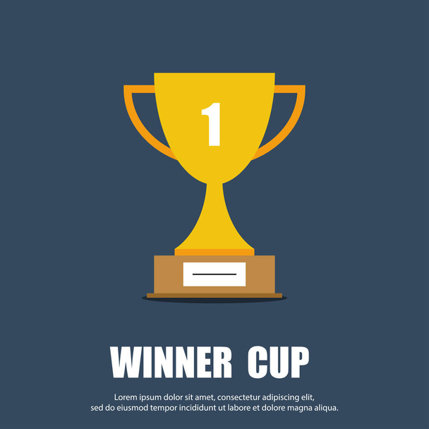 Winner cup flat symbol. Trophy cup icon - Vector, Image