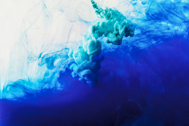 abstract background with flowing blue and turquoise smoke - Foto, Imagem