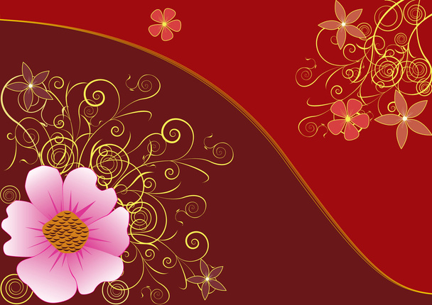 Golden flower background - Vektor, obrázek
