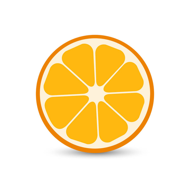 フラット デザインでオレンジ色の果物。半分はオレンジ色 - ベクター画像