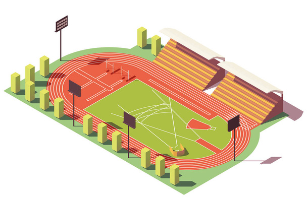Vector isometrische laag poly atletiek stadion - Vector, afbeelding