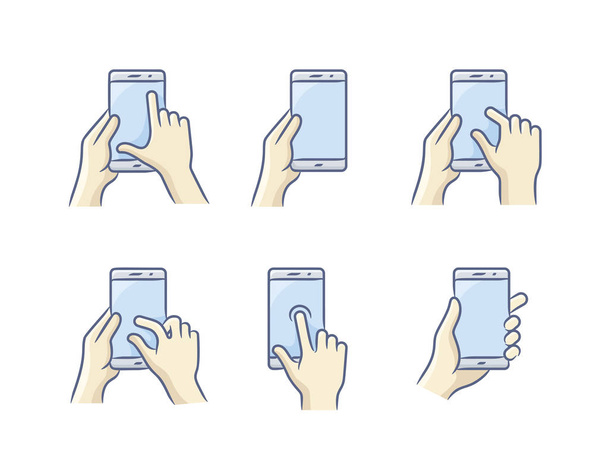 Smartphone gest ikona - Wektor, obraz