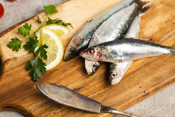 Fresh sardines ready to cook a good dish - Photo, Image
