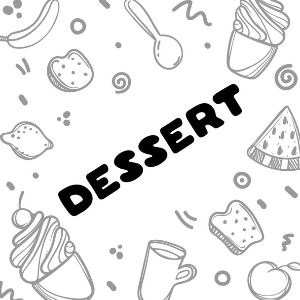 Hand drawn menu for cafe with food. Sketch concept illustration. - Вектор,изображение