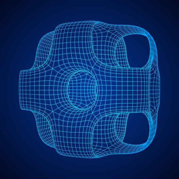 Wireframe Ported Cube - Vektor, kép