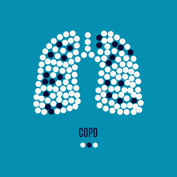 COPD tudatosság tabletták poszter - Vektor, kép