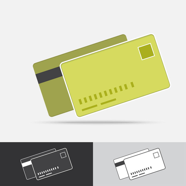 Banka kredi kartı vektör simgesi düz tasarım - Vektör, Görsel