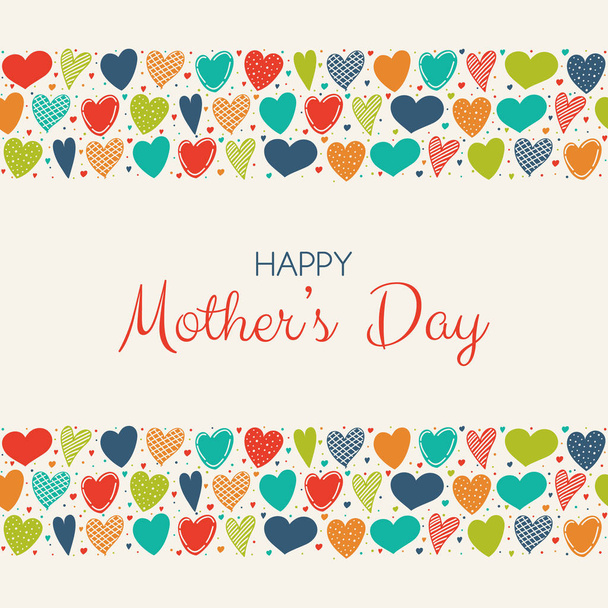 Mother's Day - concept of a card with cute hand drawn hearts. Vector. - Vettoriali, immagini