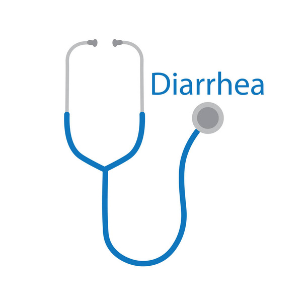 Diarrhea text and stethoscope icon- vector illustration - Vector, Image