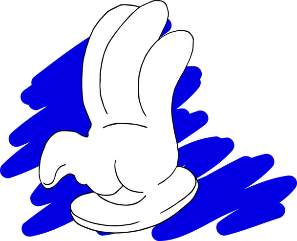La mano de un personaje de dibujos animados sobre un fondo azul rayado - Vector
 - Vector, Imagen