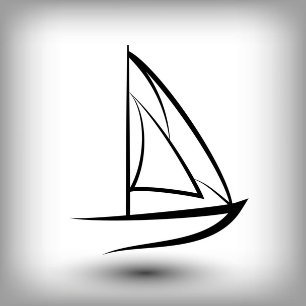 Jacht logo szablony. Sylwetki łódź żagiel. - Wektor, obraz