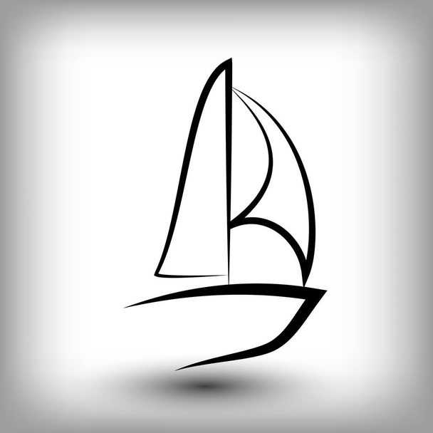 Jacht logo szablony. Sylwetki łódź żagiel. - Wektor, obraz