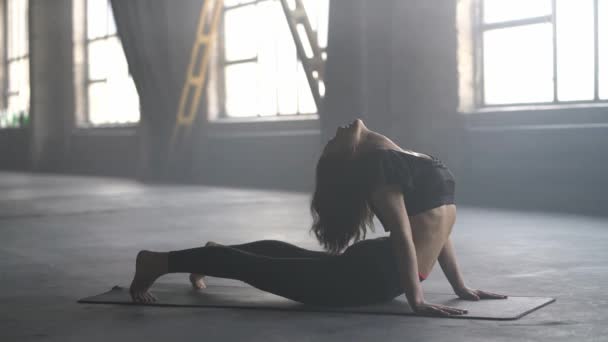 Sportive girl yoga training - Video