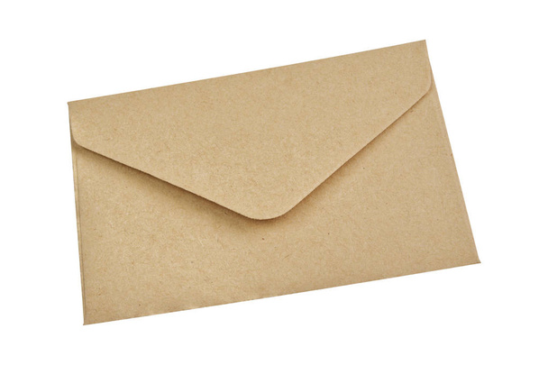Бежевый конверт на белом фоне
 - Фото, изображение