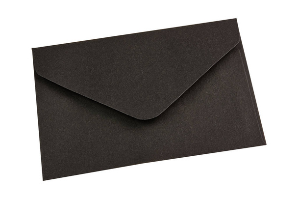 schwarzer Umschlag auf weißem Hintergrund - Foto, Bild