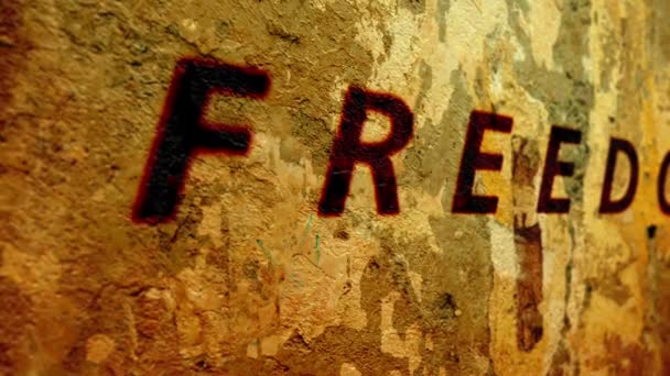 Texto de la libertad sobre fondo grunge - Metraje, vídeo