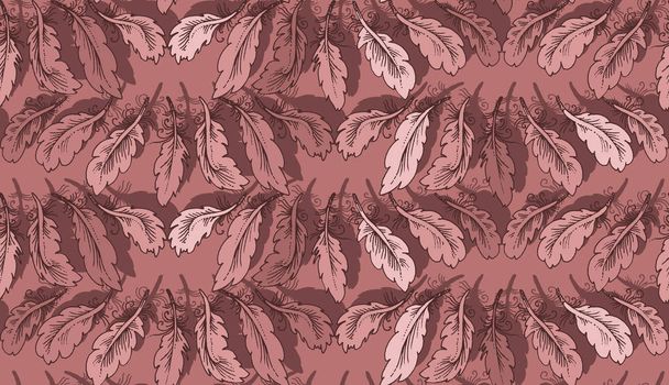 Seamless woven pattern. Design print for textile, fabric, wallpaper, background. Can be used for printing on paper, packaging , in textiles. Pattern with plumage. - Photo, Image