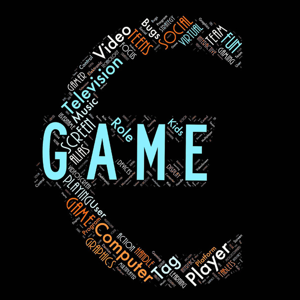 Word cloud of the game as background - Photo, Image