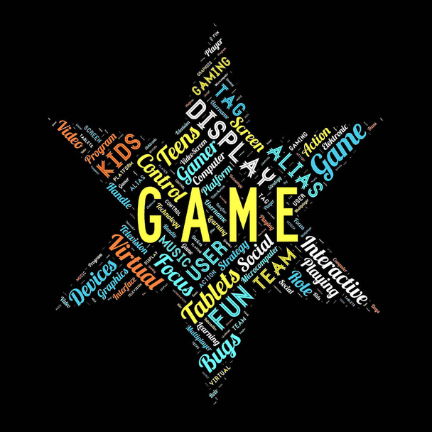 Wortwolke des Spiels als Hintergrund - Foto, Bild