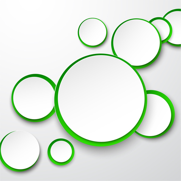 Paper white-green round speech bubbles. - Vector, imagen