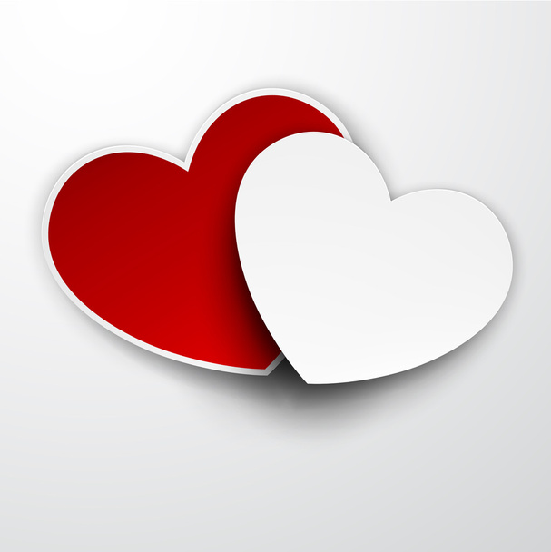 Paper red and white hearts. - Vector, Image