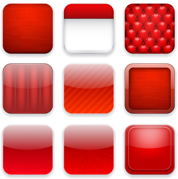 Red app icons. - Vetor, Imagem
