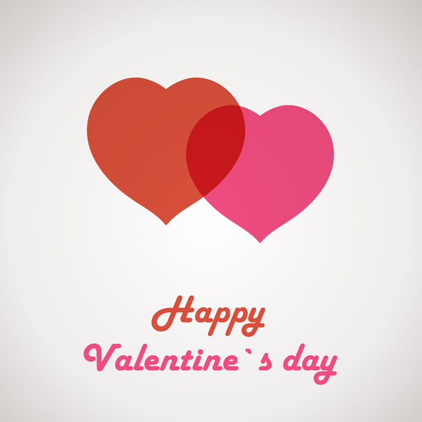retro valentine card with two hearts - Vector, imagen