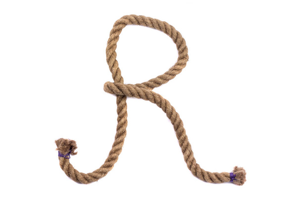 Alphabet from the rope letter r - Photo, Image