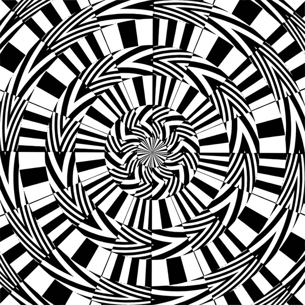 Hipnotik siyah ve beyaz çizgili şekil vektör  - Vektör, Görsel