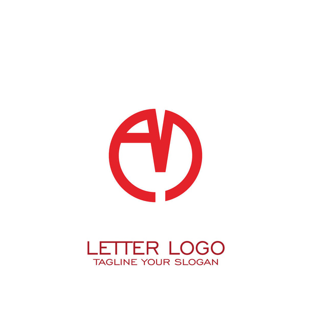 Koło list logo, projektowanie, logo A M. - Wektor, obraz
