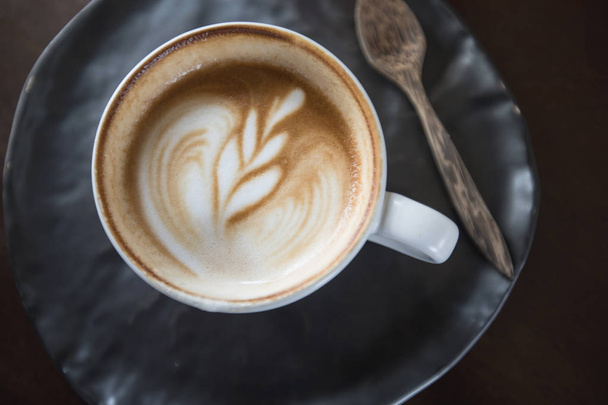 Coffee cup latte art - Foto, Imagen