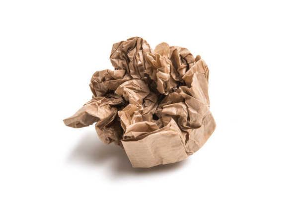 lump of crumpled paper isolated  - Photo, image