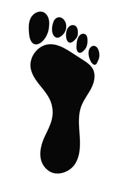 Footprint. Silhouette model feet of people. Drawn in black, isolated on white background. - Vector, Image