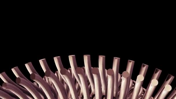 Bewegende rotierende goldene Bronze-Metall-Zahnräder Kettenelemente nahtlose Schleifenanimation 3D-Bewegungs-Grafiken Hintergrund neue Qualität industriellen Techno-Bau futuristisch cool schön fröhlich Videoaufnahmen - Filmmaterial, Video
