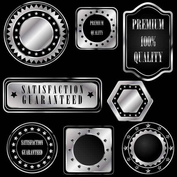 Set silver icons & frames - Vector, Image
