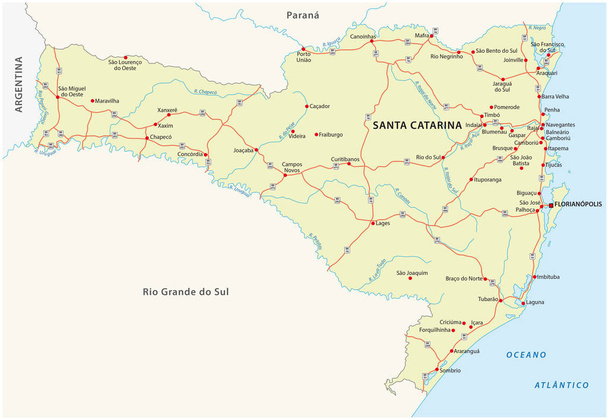 yol vektör harita Brezilya devlet santa Catarina - Vektör, Görsel