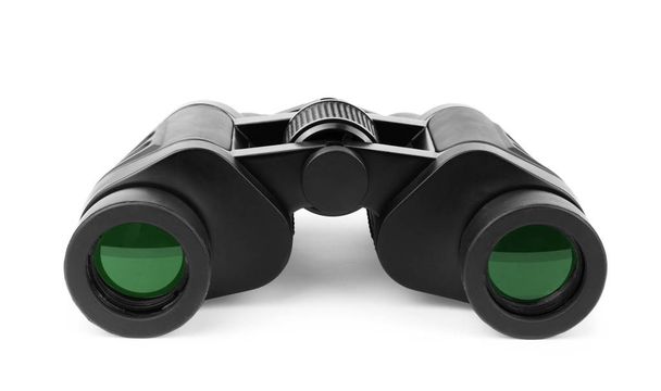 Black binoculars isolated on white background. - Foto, Imagem