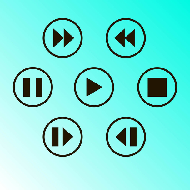 media player control button - Vetor, Imagem