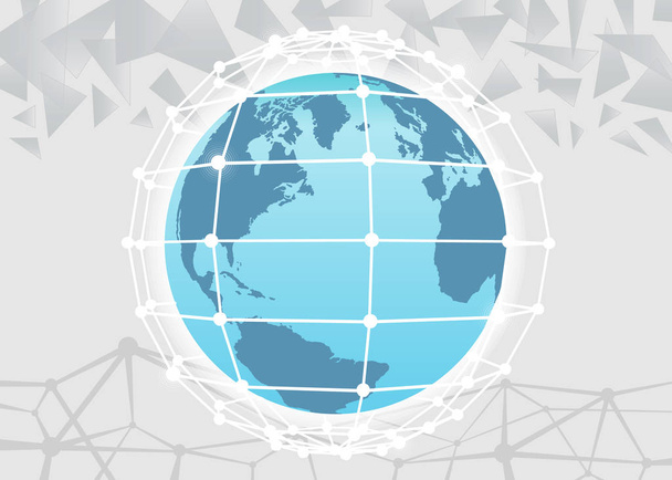 Глобальне мережеве з'єднання. Світова карта точкової лінії композиції, що представляє глобальний. Векторна ілюстрація
 - Вектор, зображення