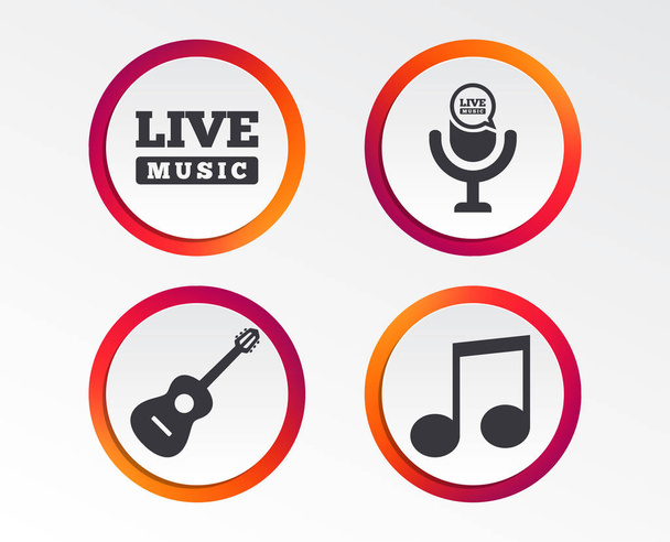 Musical elements icons on white background - Vector, afbeelding