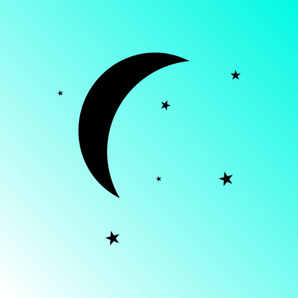 moon & stars web icon, vector illustration - Vector, Image