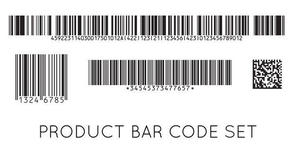 Icono de código de barras. Set de moderno código de barras plano. Se puede utilizar como plantilla para Productos. Burlarse. Vector. - Vector, Imagen