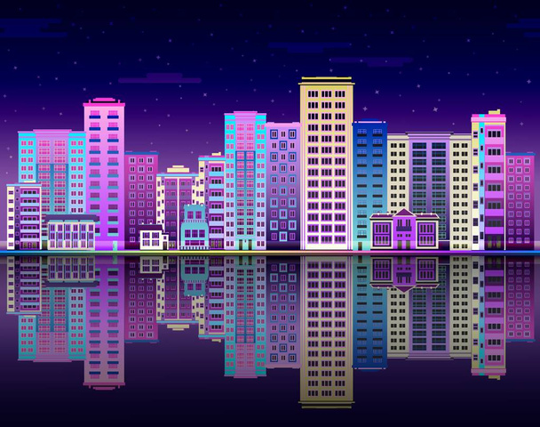 Διάνυσμα cityscape αφίσα πόλη κτίριο ουρανοξύστης - Διάνυσμα, εικόνα